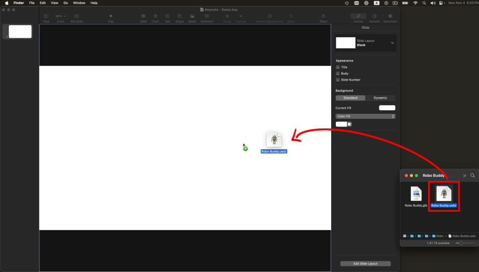 Loading Monocle Prime Scans into Keynote