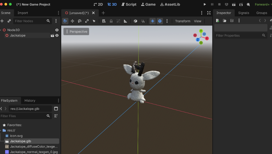 Composing 3D scenes in Godot using glTF import and Monocle 3D models