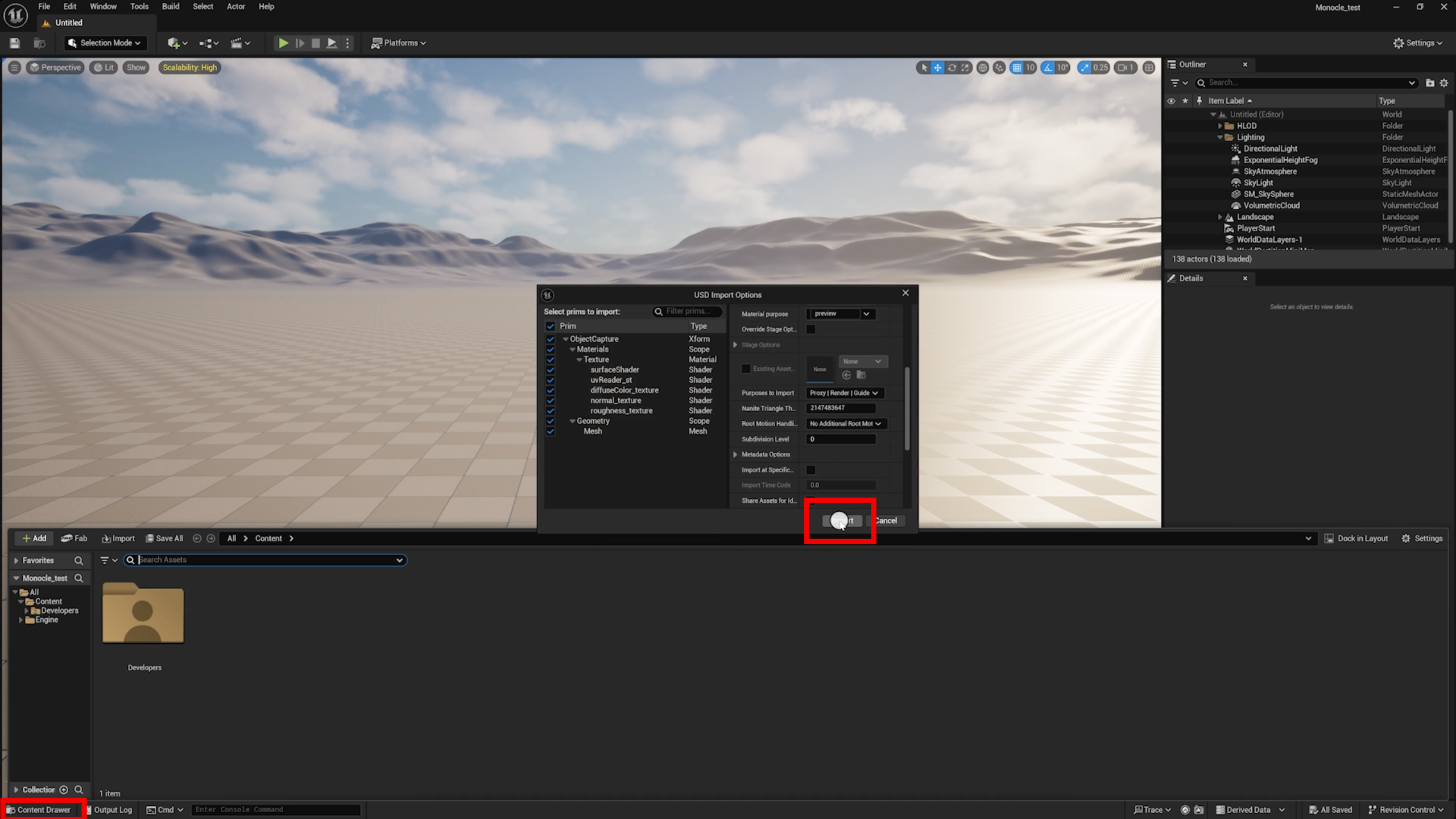 Import 3D model into the viewport